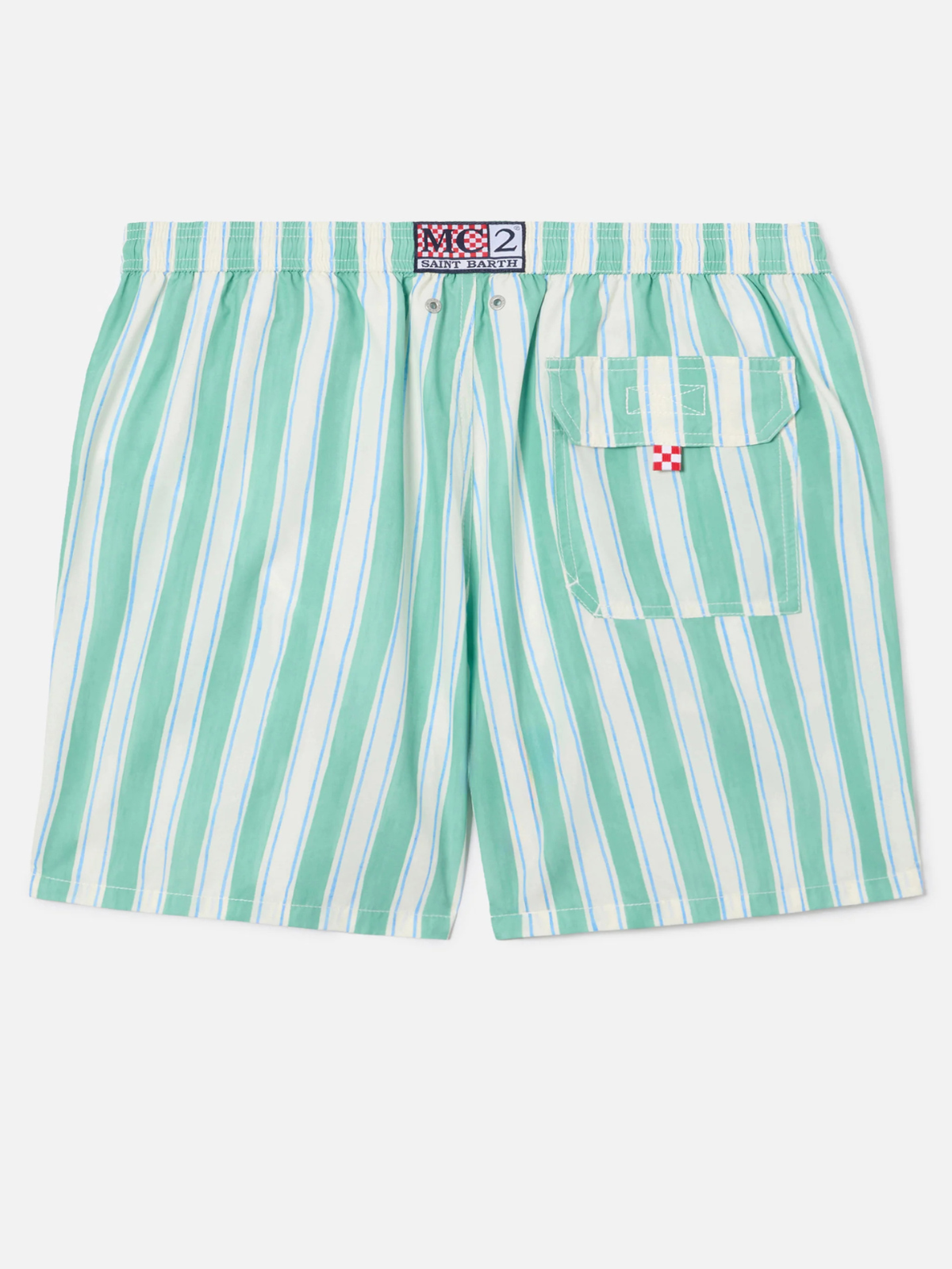 COSTUME MARE RIGATO VERDE ACQUA E BIANCO