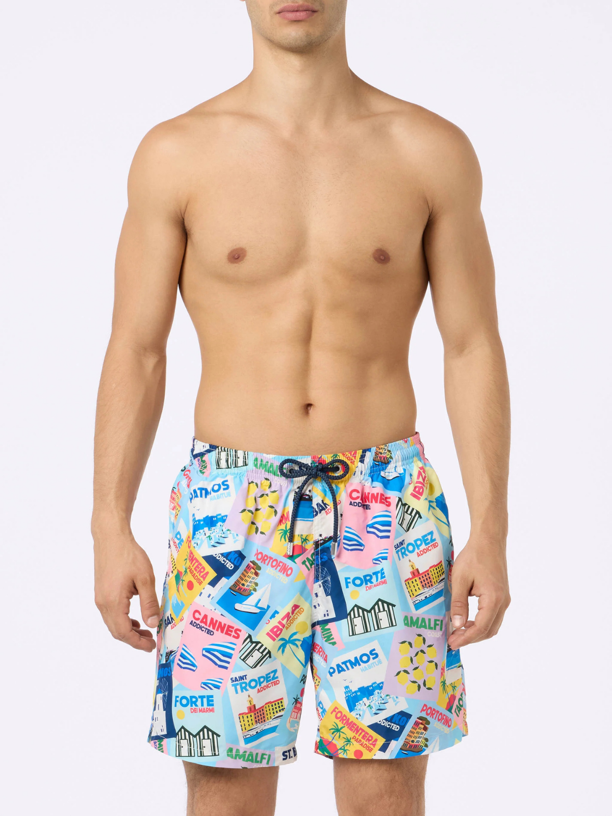 COSTUME MARE LIGHTING CON STAMPA CARTOLINE