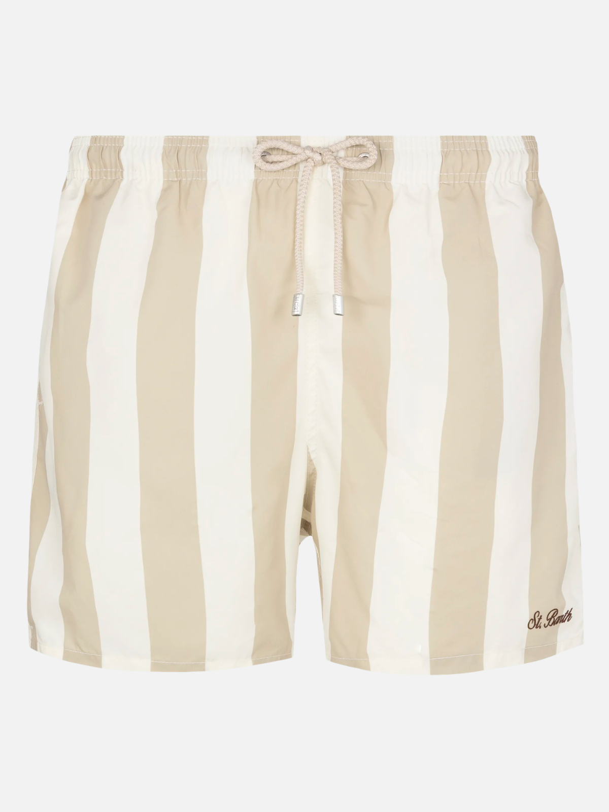 COSTUME MARE CREMA A RIGHE CON RICAMO