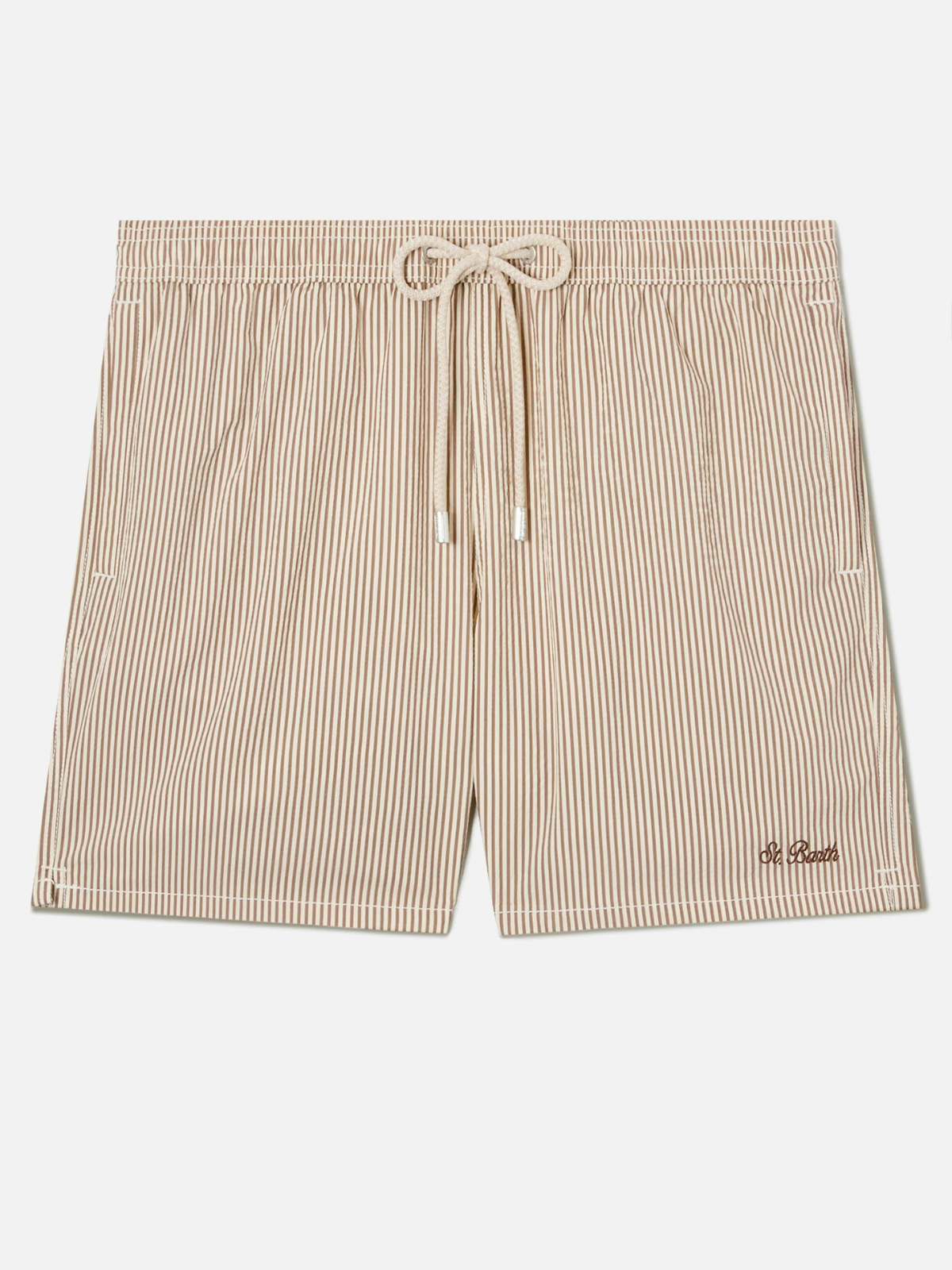COSTUME MARE RIGATO MARRONE E BIANCO