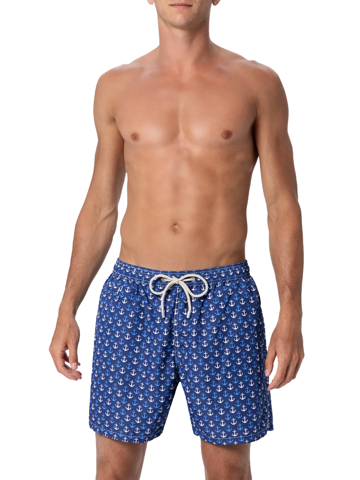 COSTUME MARE LIGHTING CON STAMPA ANCORE BLU